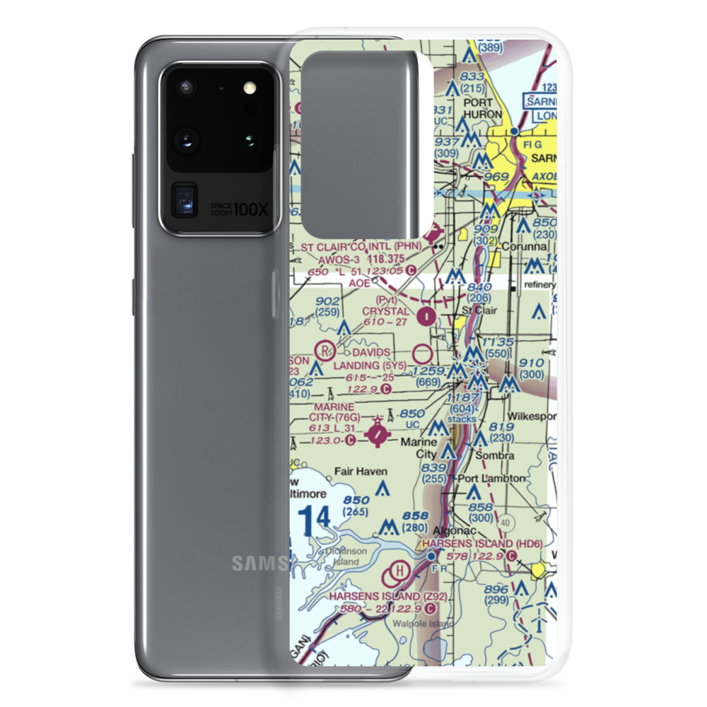 David's Landing Airport (5Y5) VFR Sectional Samsung Case Samsung Galaxy S20 Ultra model shown