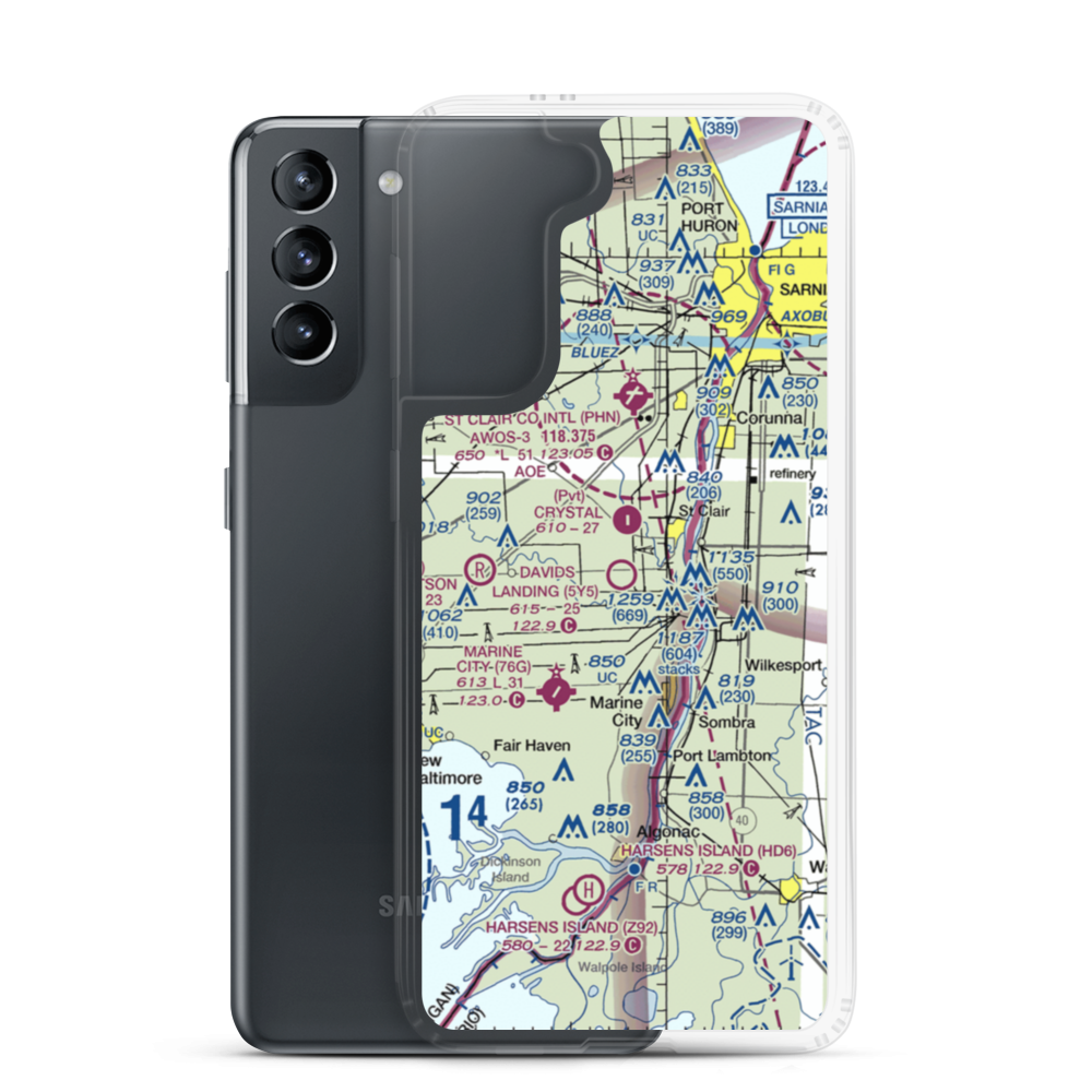 David's Landing Airport (5Y5) VFR Sectional Samsung Case Samsung Galaxy S21 model shown