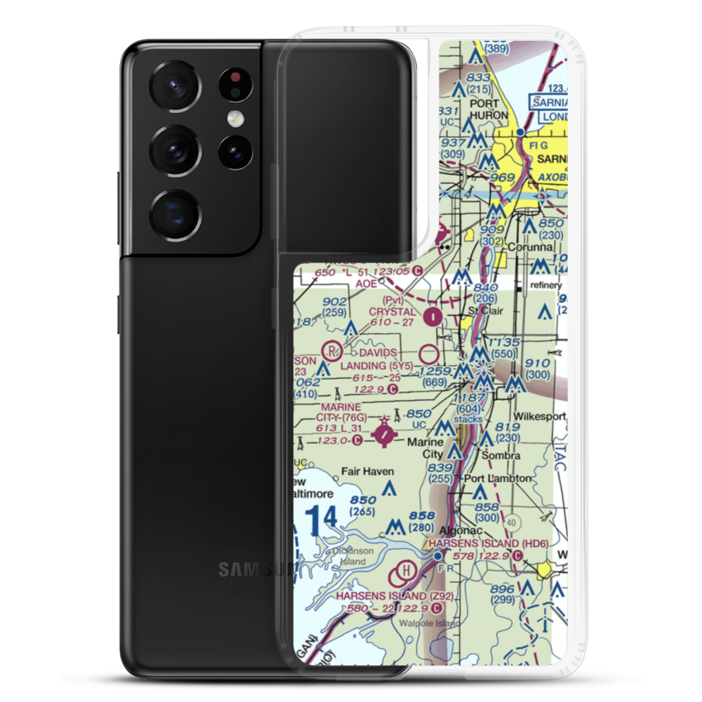 David's Landing Airport (5Y5) VFR Sectional Samsung Case Samsung Galaxy S21 Ultra model shown