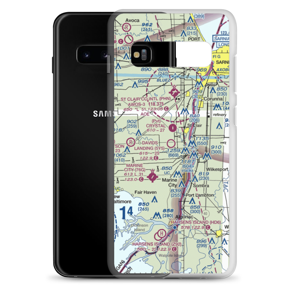 David's Landing Airport (5Y5) VFR Sectional Samsung Case Samsung Galaxy S10+ model shown