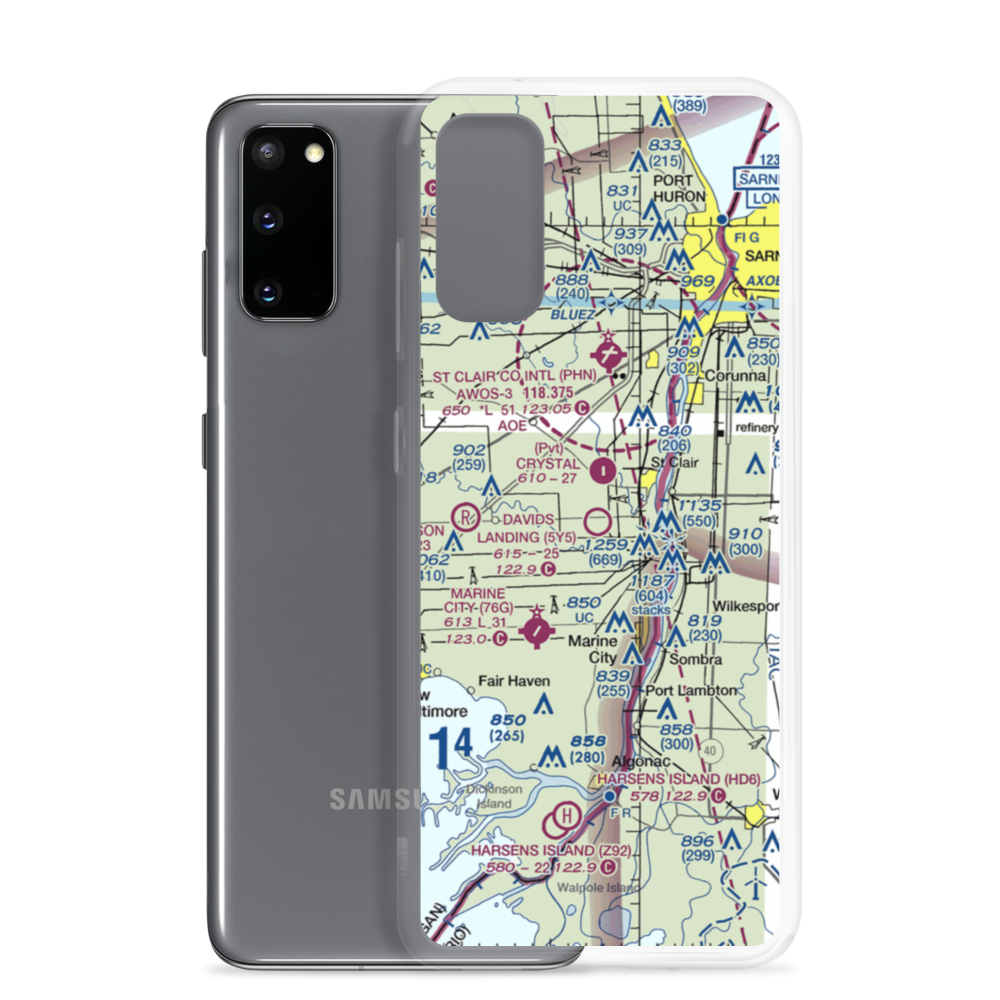 David's Landing Airport (5Y5) VFR Sectional Samsung Case Samsung Galaxy S20 model shown