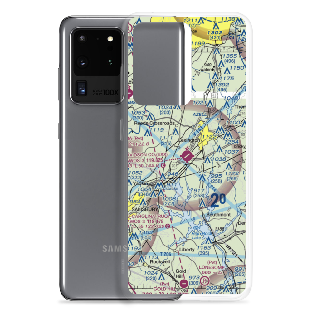 Davidson County Airport (EXX) VFR Sectional Samsung Case Samsung Galaxy S20 Ultra model shown