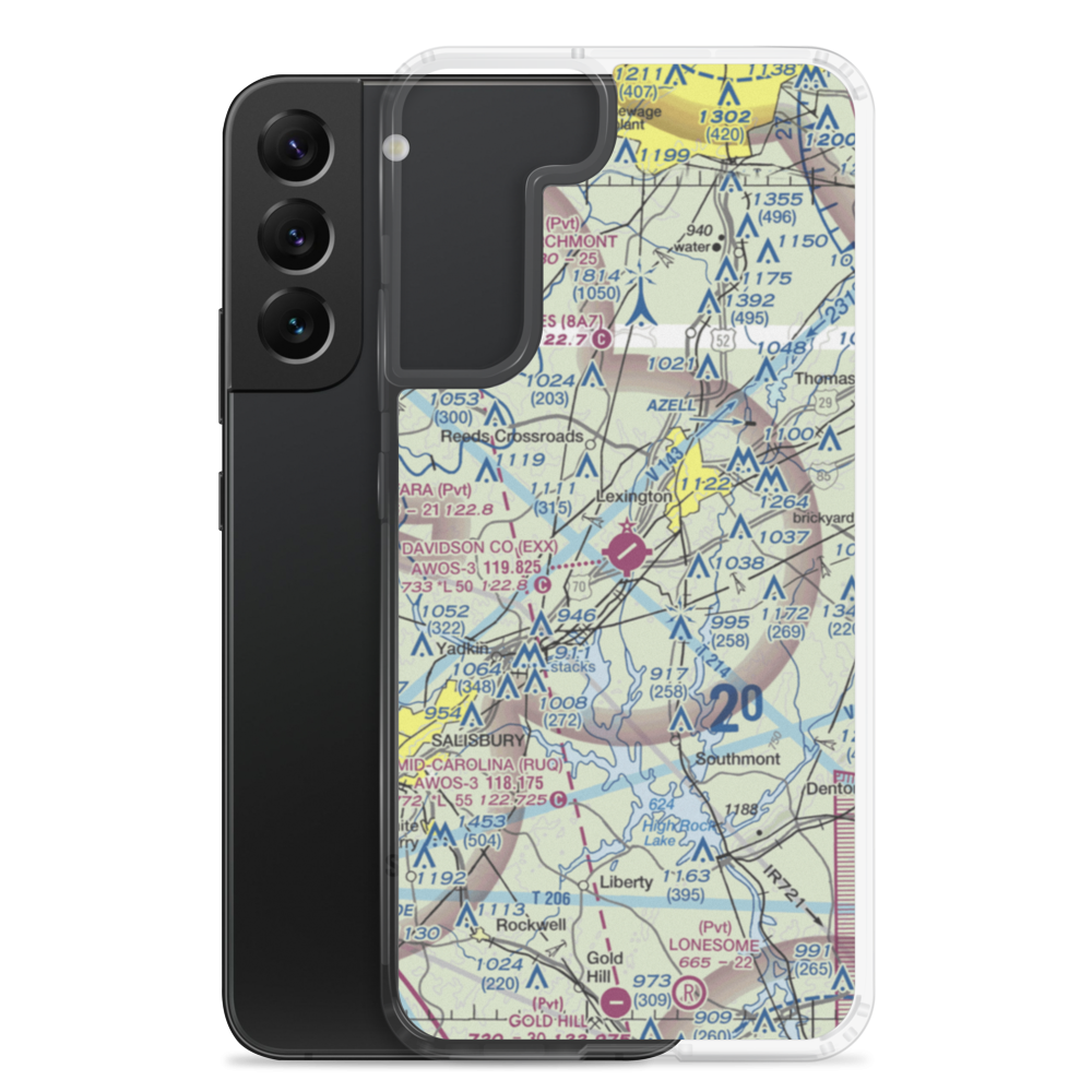 Davidson County Airport (EXX) VFR Sectional Samsung Case Samsung Galaxy S22 Plus model shown
