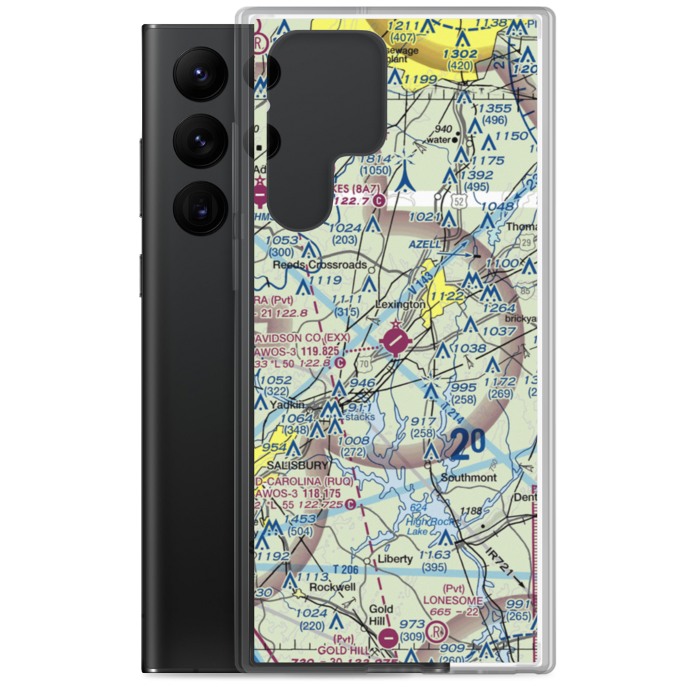 Davidson County Airport (EXX) VFR Sectional Samsung Case Samsung Galaxy S22 Ultra model shown