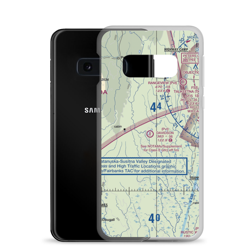 Davidson Strip Airport (45AA) VFR Sectional Samsung Case Samsung Galaxy S10e model shown
