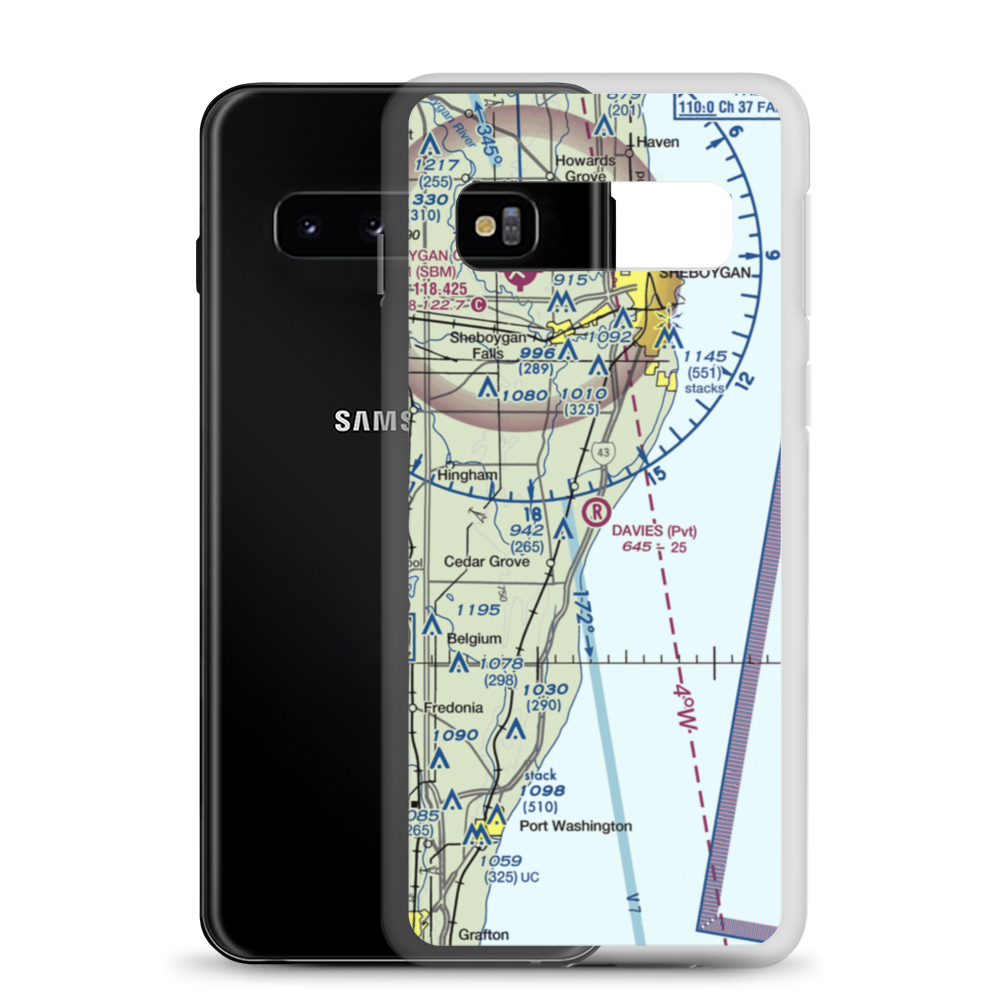 Davies Airport (2WI8) VFR Sectional Samsung Case Samsung Galaxy S10 model shown