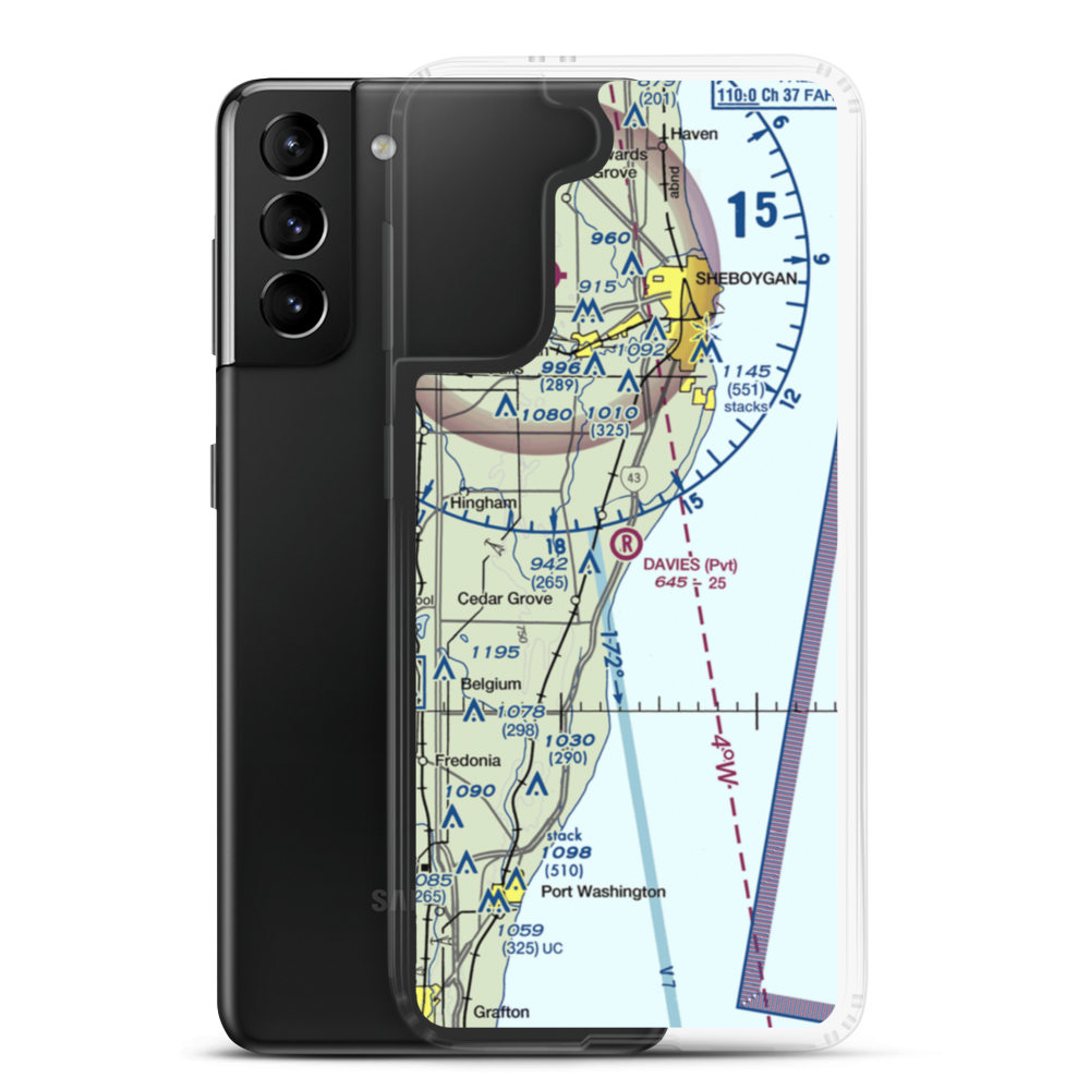 Davies Airport (2WI8) VFR Sectional Samsung Case Samsung Galaxy S21 Plus model shown