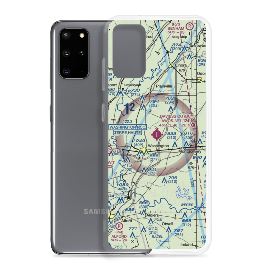 Daviess County Airport (DCY) VFR Sectional Samsung Case Samsung Galaxy S20 Plus model shown