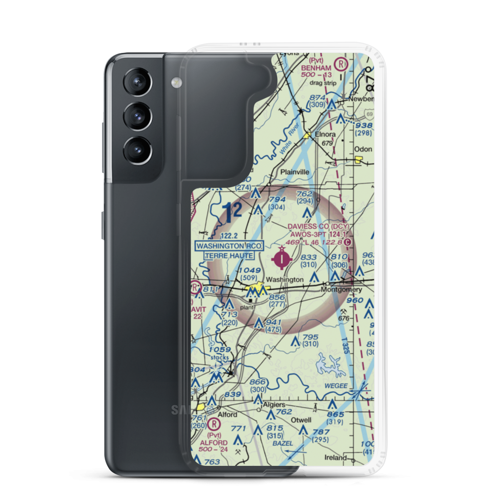 Daviess County Airport (DCY) VFR Sectional Samsung Case Samsung Galaxy S21 model shown