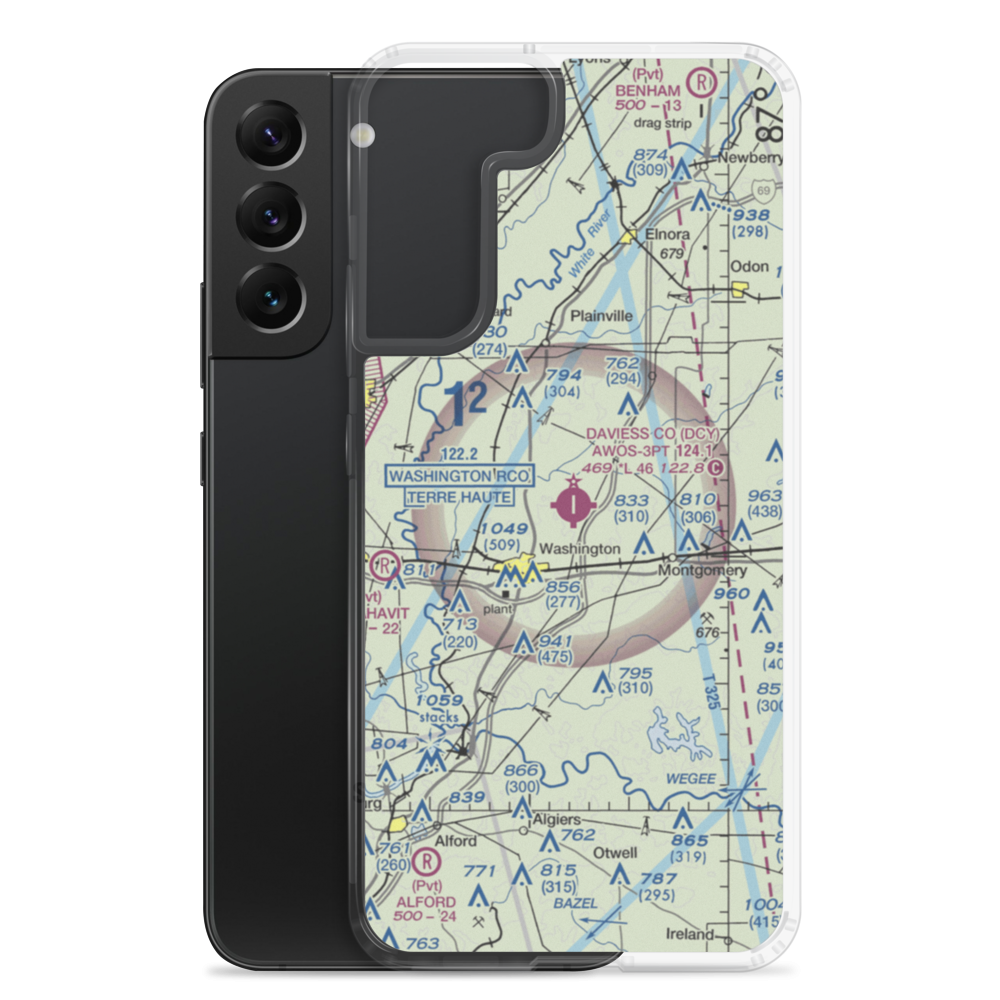 Daviess County Airport (DCY) VFR Sectional Samsung Case Samsung Galaxy S22 Plus model shown