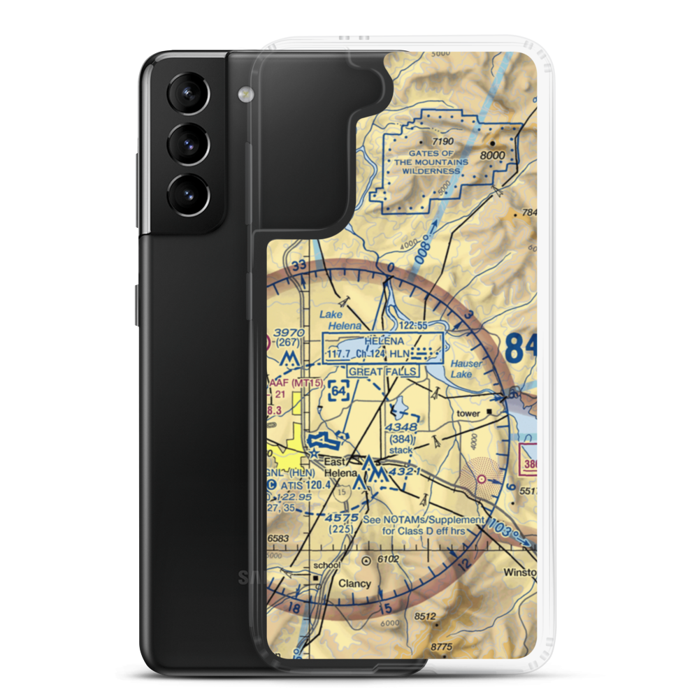 Davis Airport (1MT4) VFR Sectional Samsung Case Samsung Galaxy S21 Plus model shown