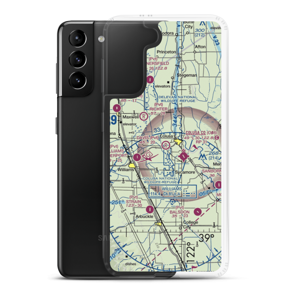 Davis Airport (67CL) VFR Sectional Samsung Case Samsung Galaxy S21 Plus model shown
