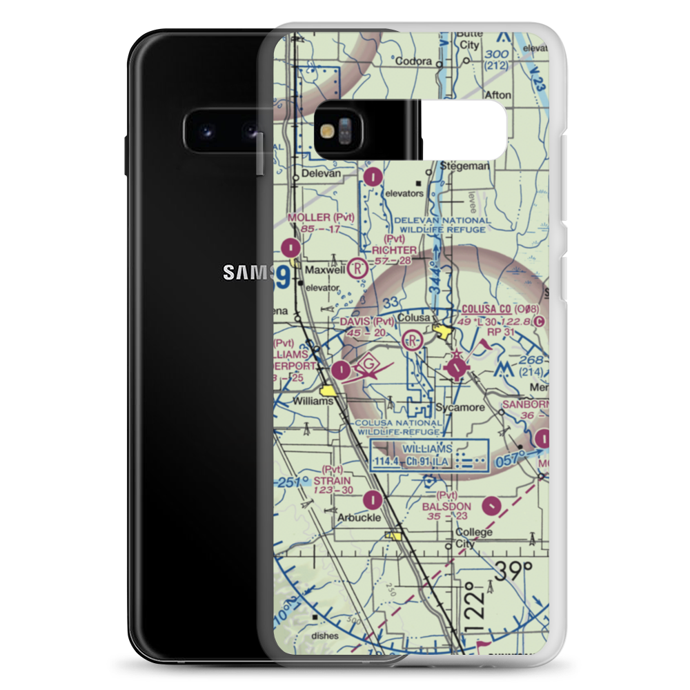 Davis Airport (67CL) VFR Sectional Samsung Case Samsung Galaxy S10+ model shown