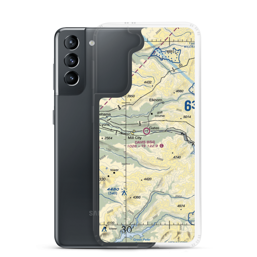 Davis Airport (6S4) VFR Sectional Samsung Case Samsung Galaxy S21 model shown