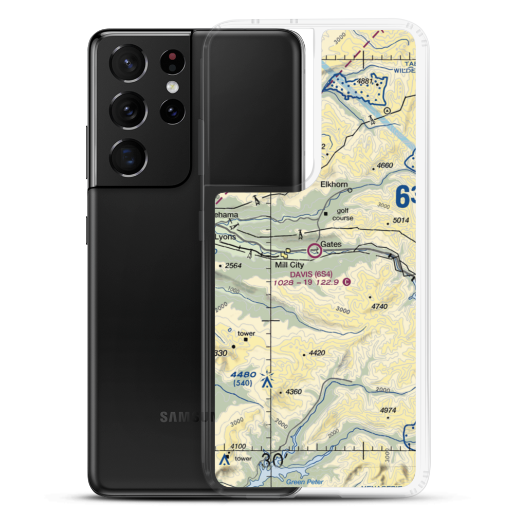 Davis Airport (6S4) VFR Sectional Samsung Case Samsung Galaxy S21 Ultra model shown