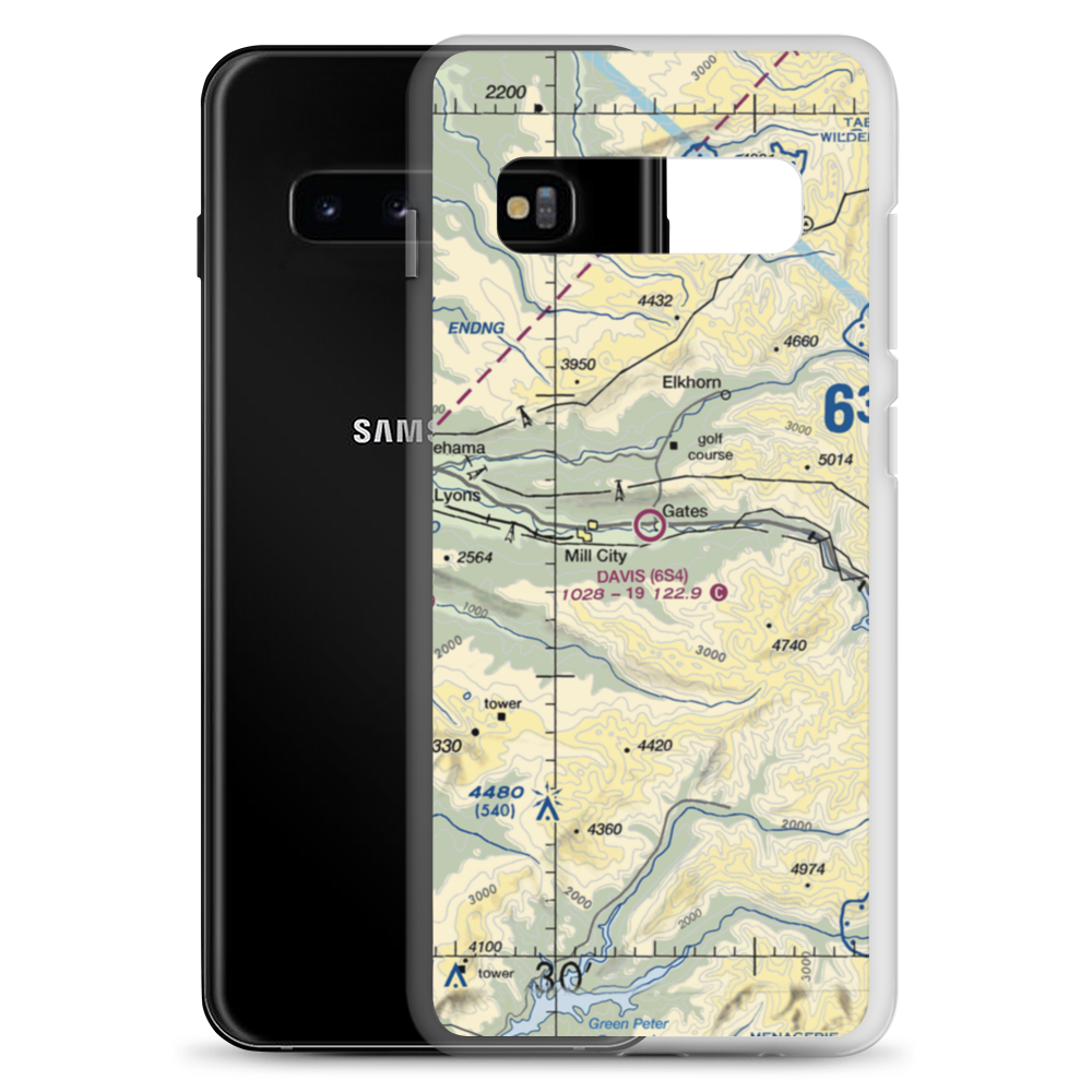 Davis Airport (6S4) VFR Sectional Samsung Case Samsung Galaxy S10+ model shown