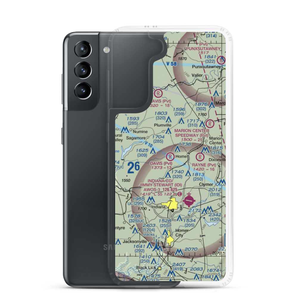 Davis Airport (PN08) VFR Sectional Samsung Case Samsung Galaxy S21 model shown