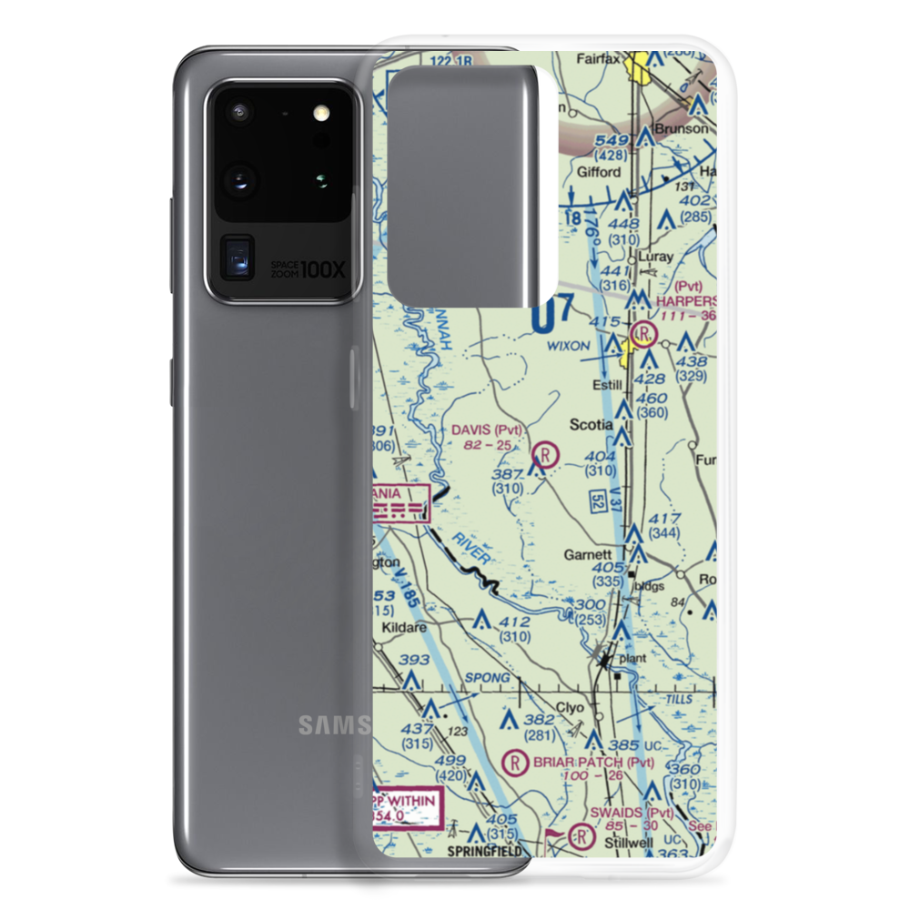 Davis Airport (SC12) VFR Sectional Samsung Case Samsung Galaxy S20 Ultra model shown