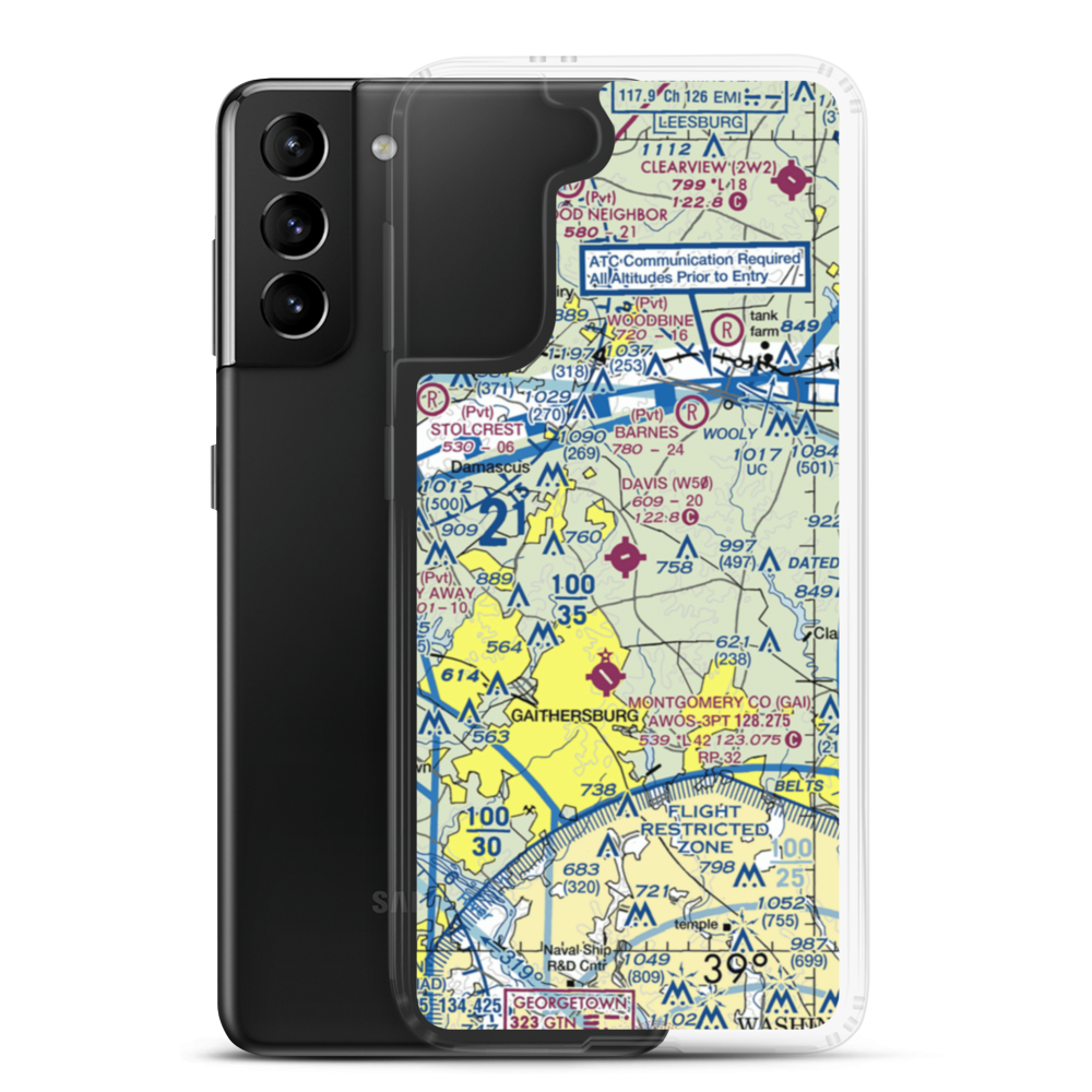 Davis Airstrip (W50) VFR Sectional Samsung Case Samsung Galaxy S21 Plus model shown