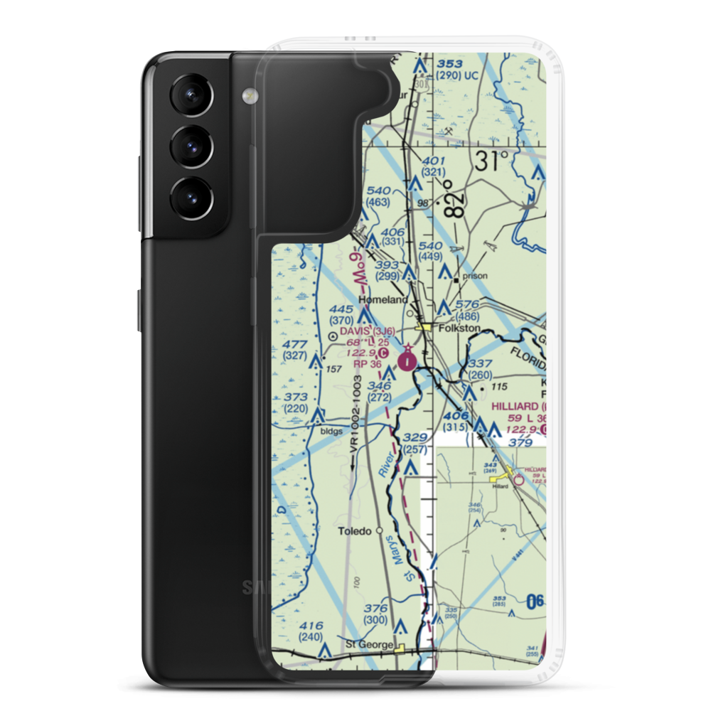 Davis Field (3J6) VFR Sectional Samsung Case Samsung Galaxy S21 Plus model shown