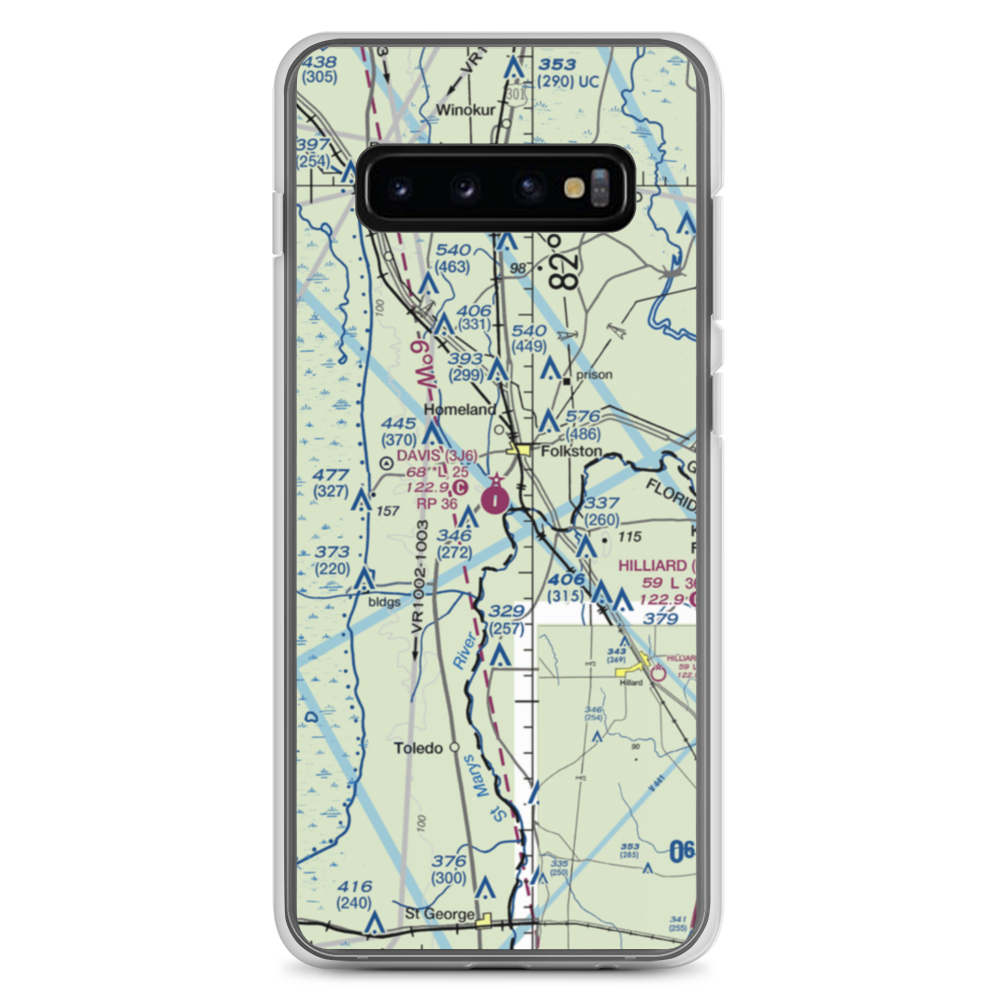 Davis Field (3J6) VFR Sectional Samsung Case Samsung Galaxy S10+ model shown