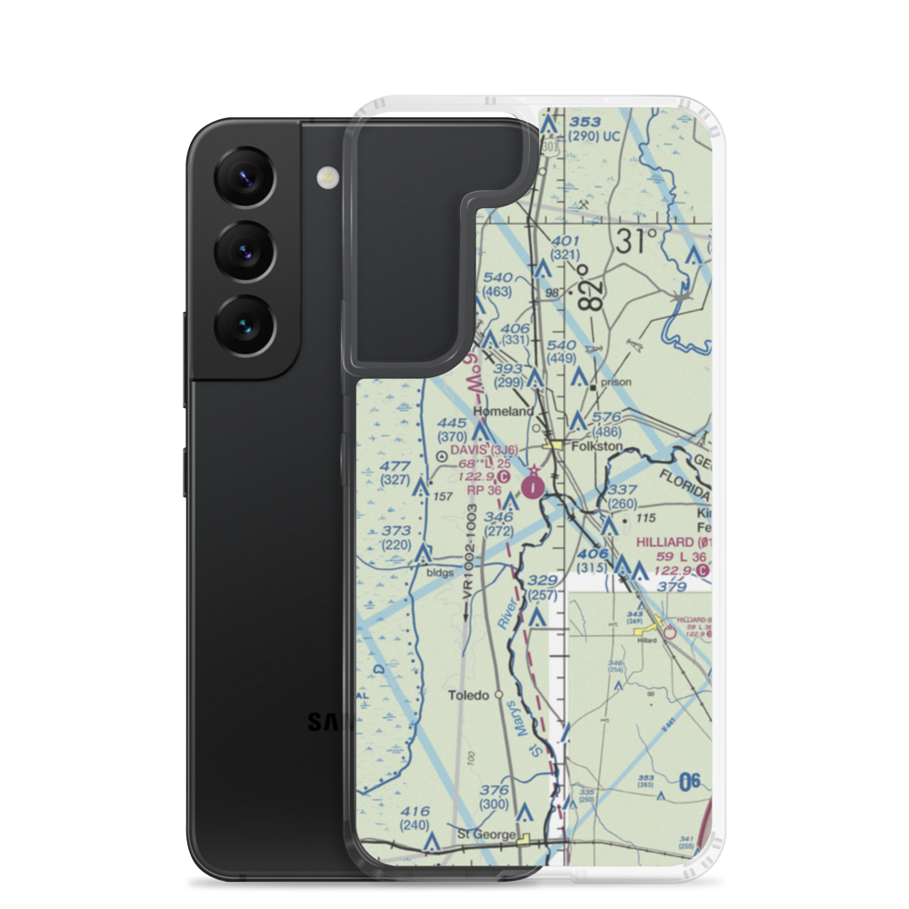 Davis Field (3J6) VFR Sectional Samsung Case Samsung Galaxy S22 model shown