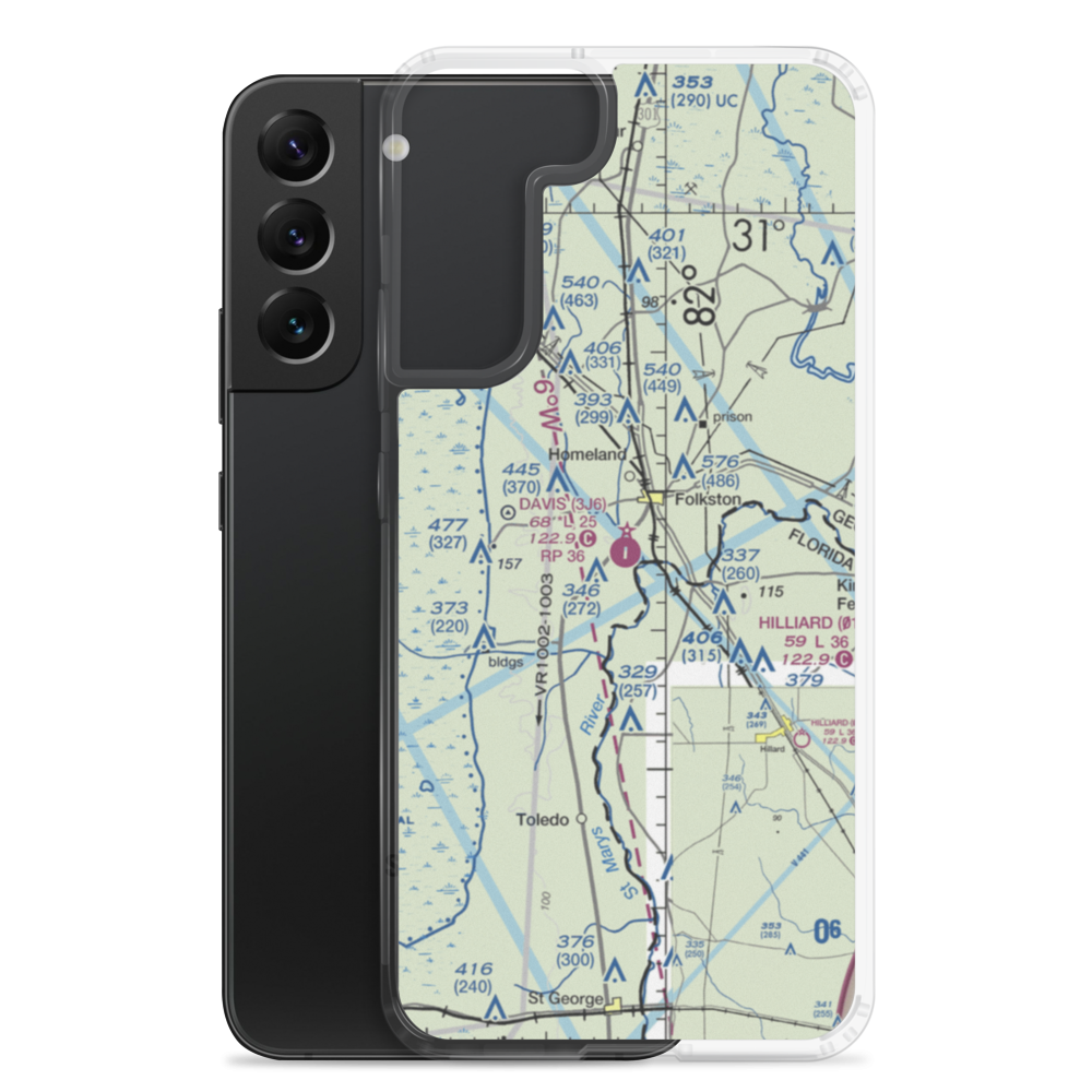 Davis Field (3J6) VFR Sectional Samsung Case Samsung Galaxy S22 Plus model shown