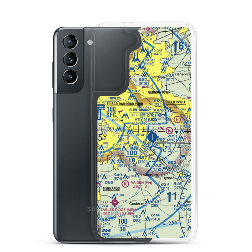 Davis Field (MS62) VFR Sectional Samsung Case Samsung Galaxy S21 model shown
