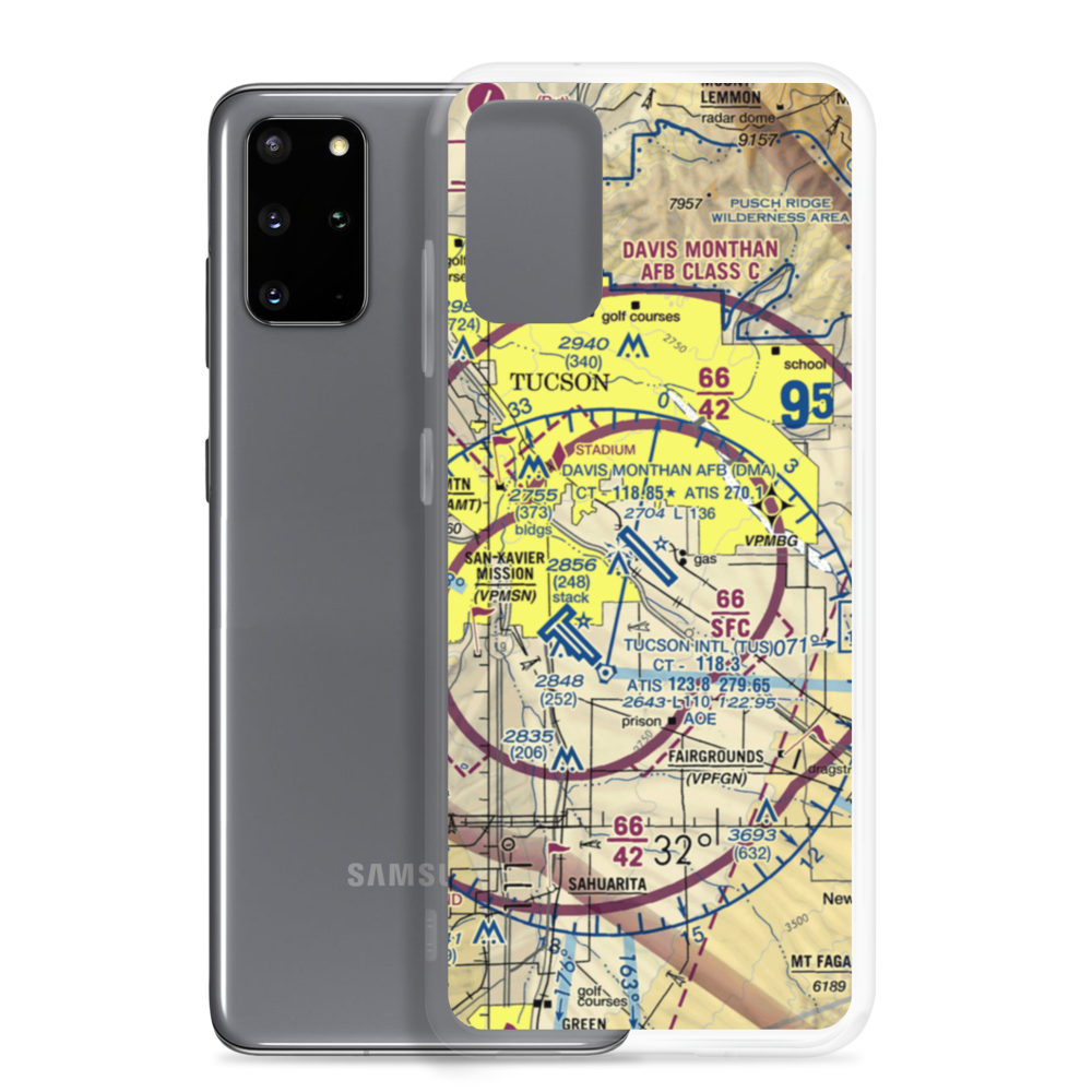 Davis Monthan Air Force Base (DMA) VFR Sectional Samsung Case Samsung Galaxy S20 Plus model shown