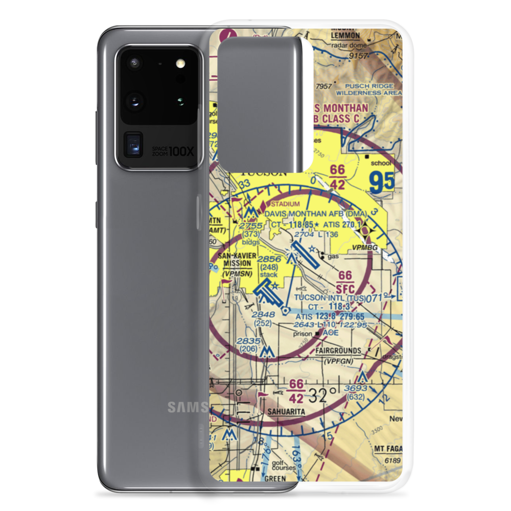 Davis Monthan Air Force Base (DMA) VFR Sectional Samsung Case Samsung Galaxy S20 Ultra model shown