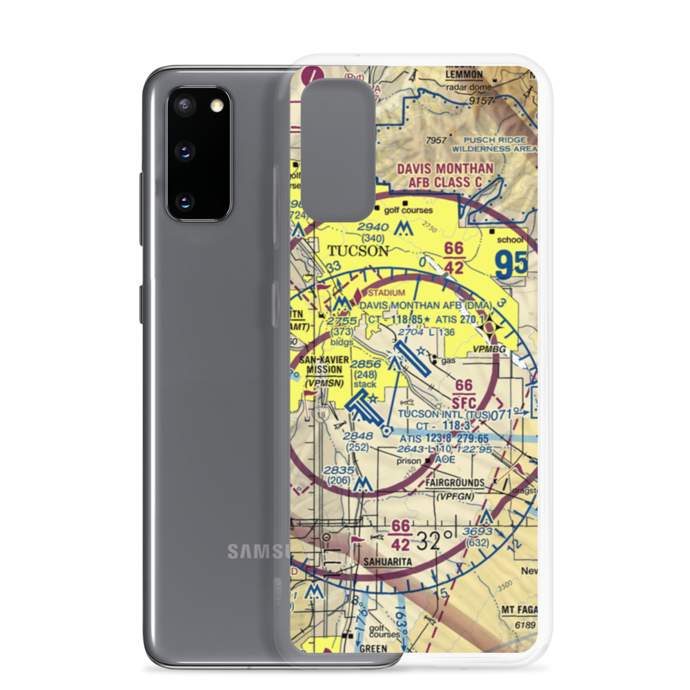 Davis Monthan Air Force Base (DMA) VFR Sectional Samsung Case Samsung Galaxy S20 model shown