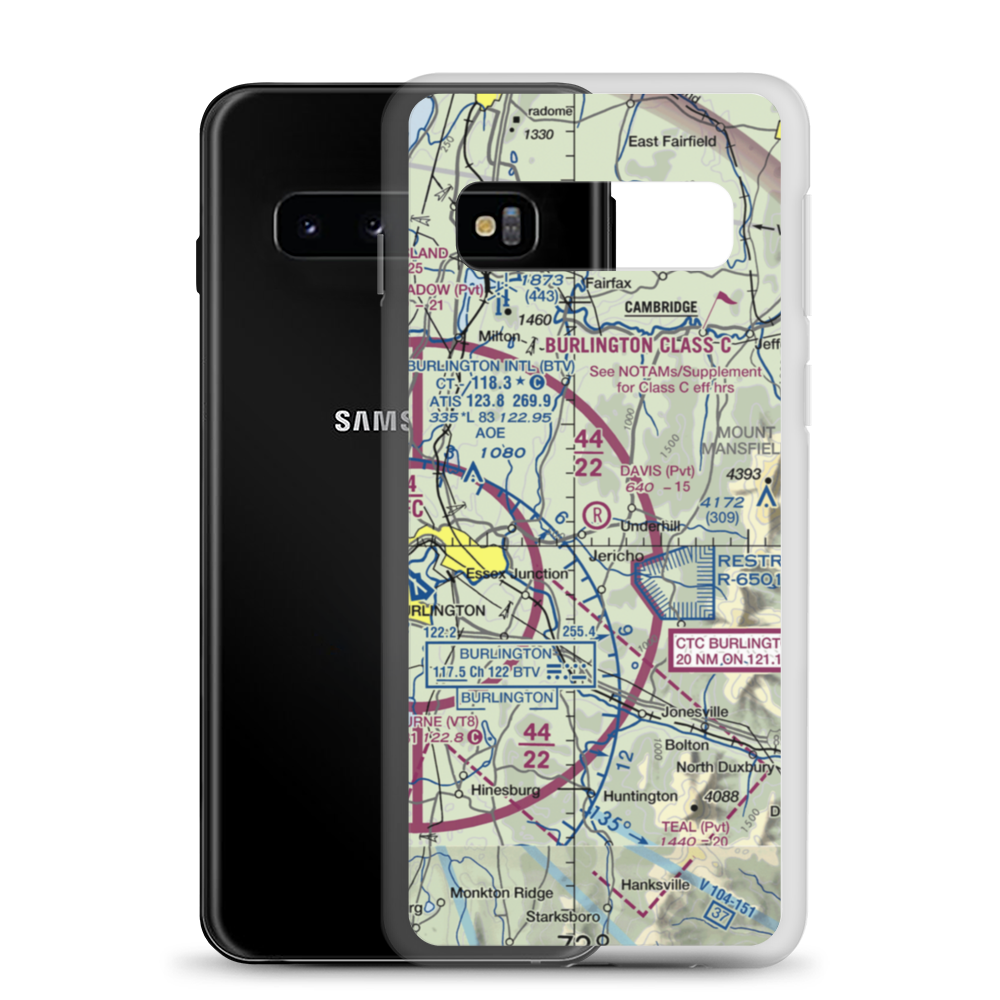 Davis Private Airport (VT45) VFR Sectional Samsung Case Samsung Galaxy S10 model shown