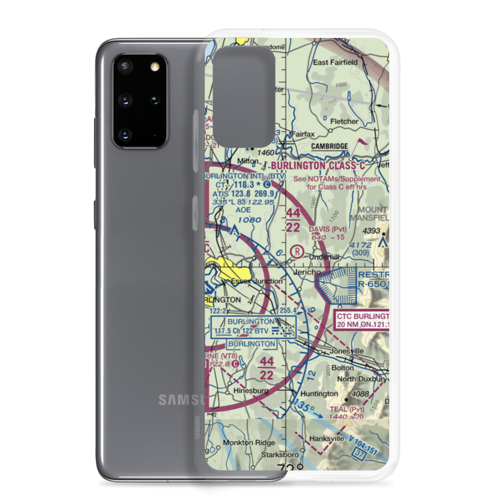 Davis Private Airport (VT45) VFR Sectional Samsung Case Samsung Galaxy S20 Plus model shown