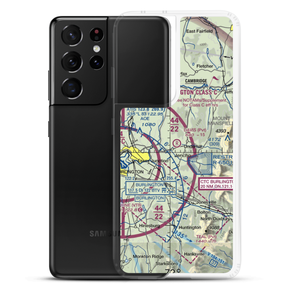 Davis Private Airport (VT45) VFR Sectional Samsung Case Samsung Galaxy S21 Ultra model shown