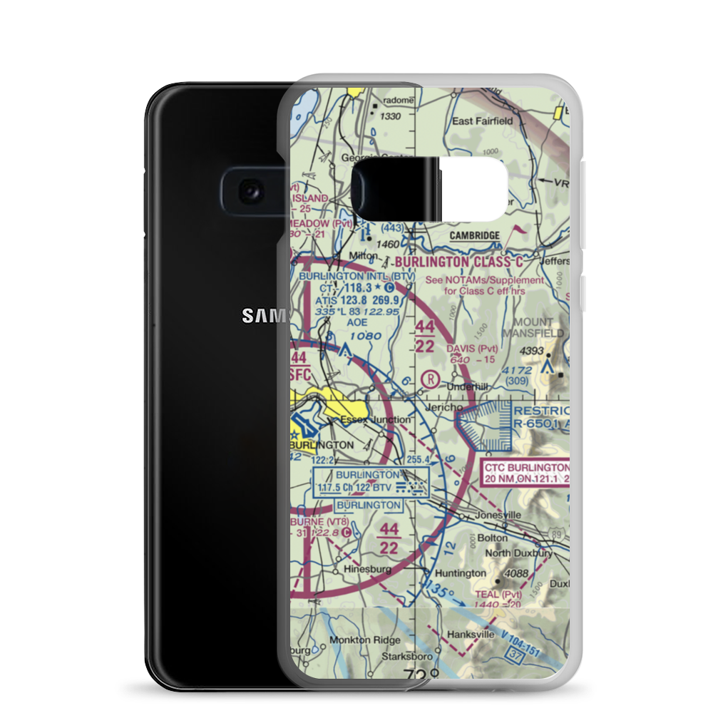 Davis Private Airport (VT45) VFR Sectional Samsung Case Samsung Galaxy S10e model shown