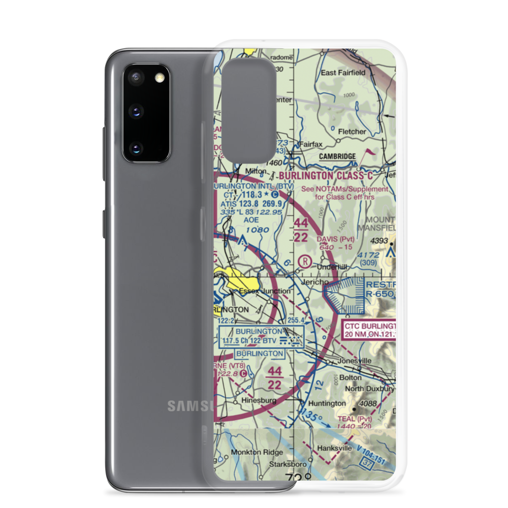 Davis Private Airport (VT45) VFR Sectional Samsung Case Samsung Galaxy S20 model shown