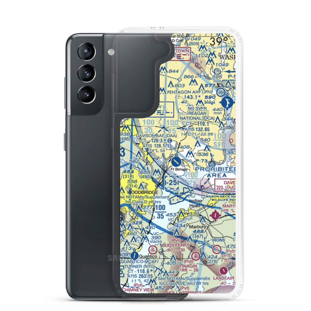 Davison Army Air Field (DAA) VFR Sectional Samsung Case Samsung Galaxy S21 model shown