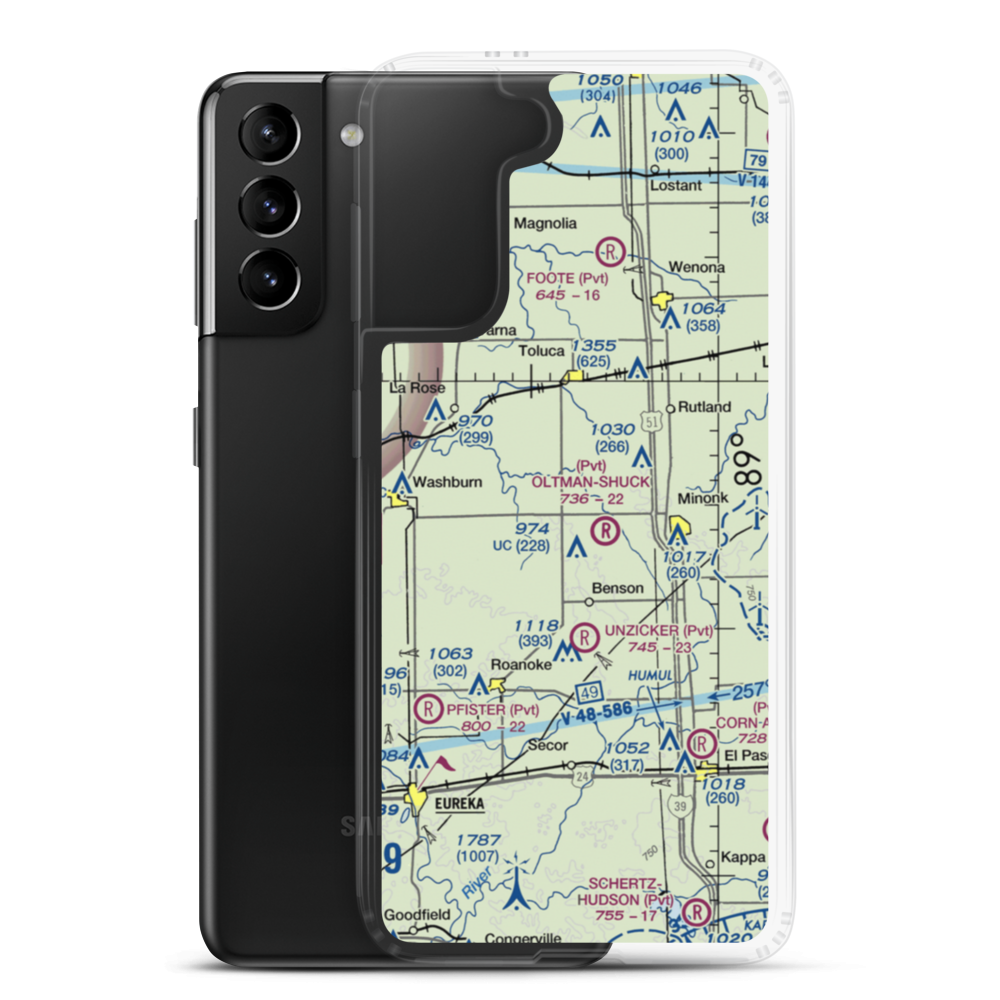 Davison Restricted Landing Area (US-0090) VFR Sectional Samsung Case Samsung Galaxy S21 Plus model shown