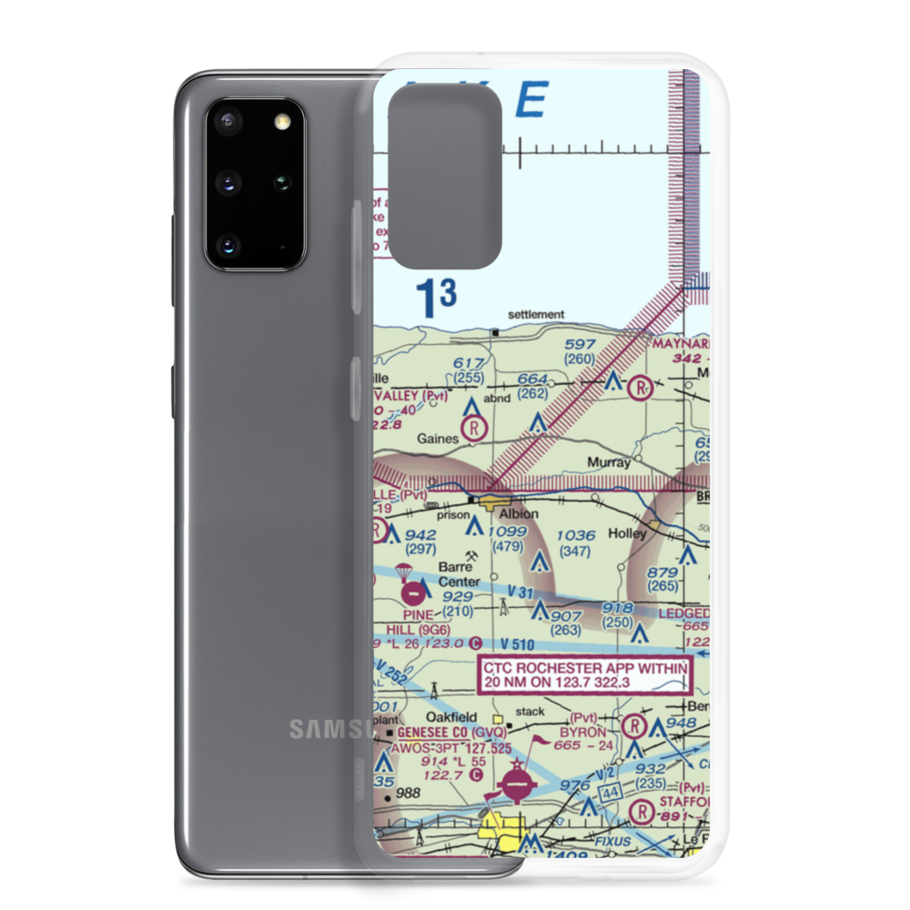 Dawn Patrol Aviation Airport (NK31) VFR Sectional Samsung Case Samsung Galaxy S20 Plus model shown