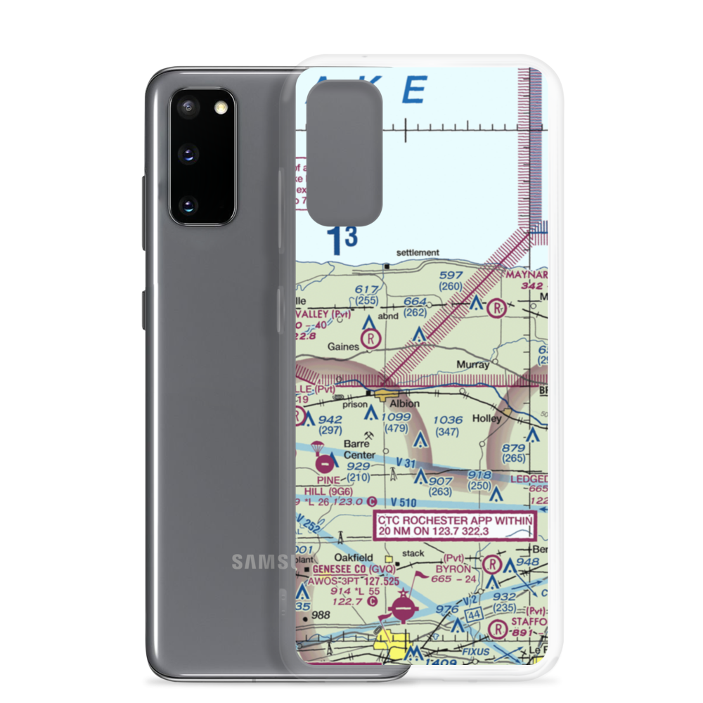 Dawn Patrol Aviation Airport (NK31) VFR Sectional Samsung Case Samsung Galaxy S20 model shown