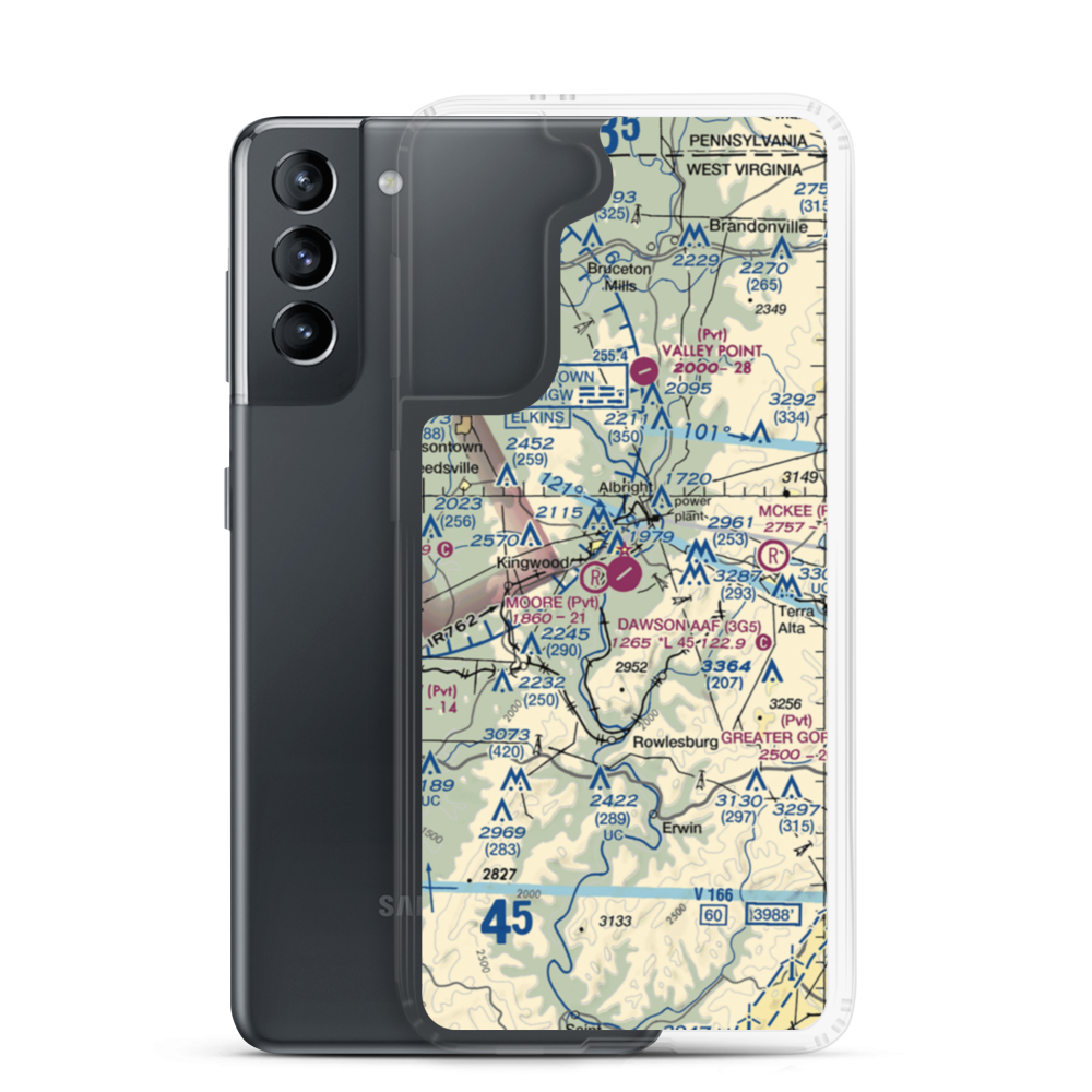 Dawson Army Air Field (3G5) VFR Sectional Samsung Case Samsung Galaxy S21 model shown
