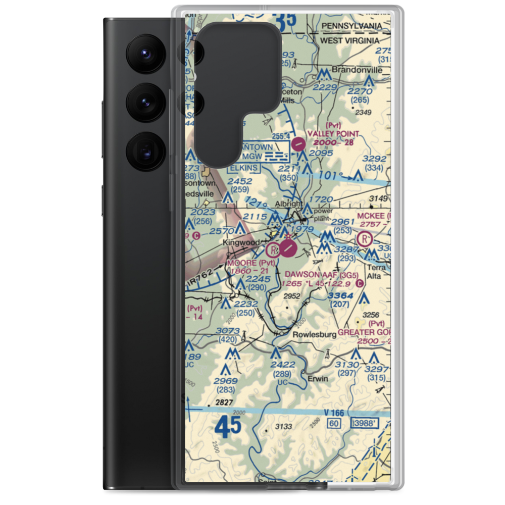 Dawson Army Air Field (3G5) VFR Sectional Samsung Case Samsung Galaxy S22 Ultra model shown