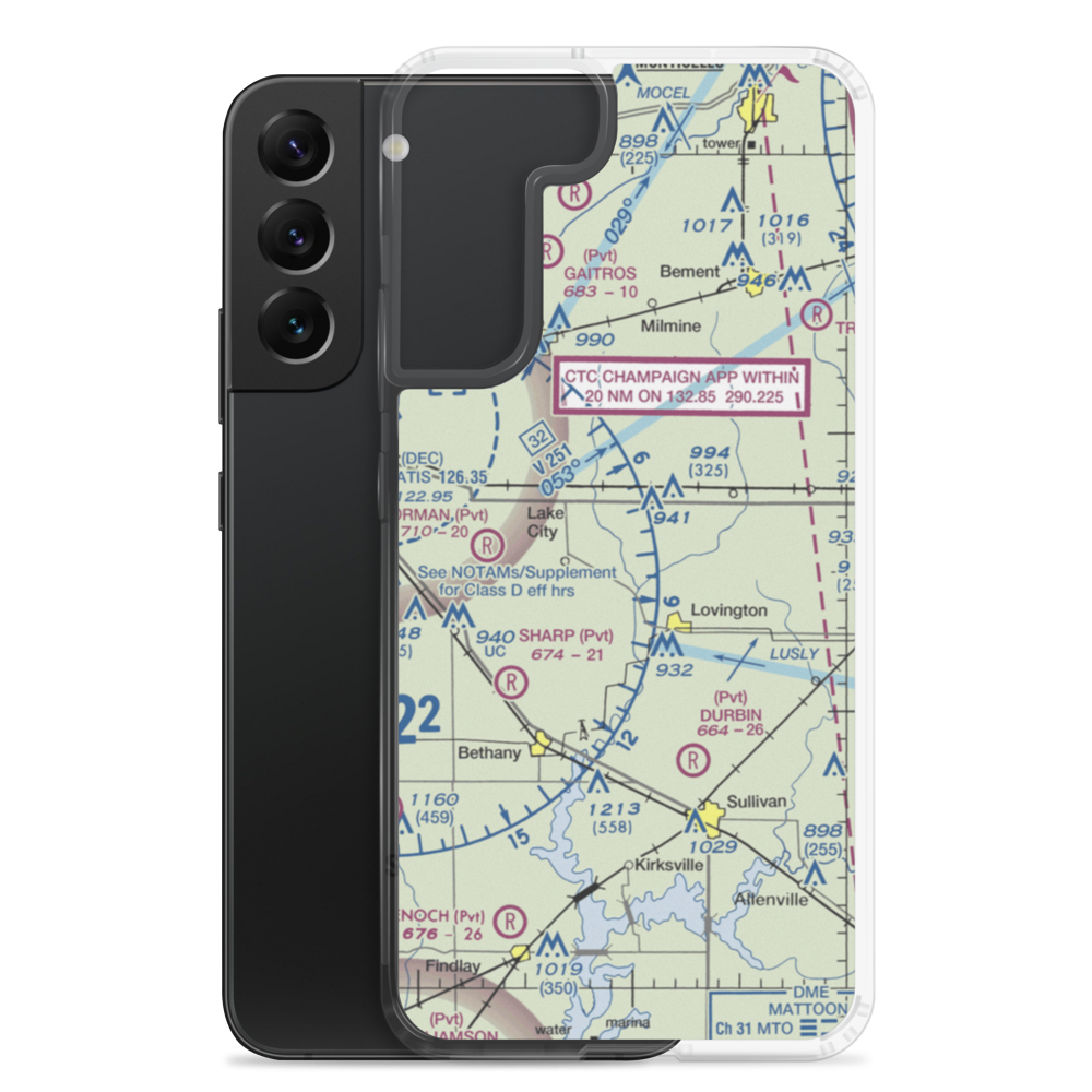Dawson Farms Airport (0IS4) VFR Sectional Samsung Case Samsung Galaxy S22 Plus model shown