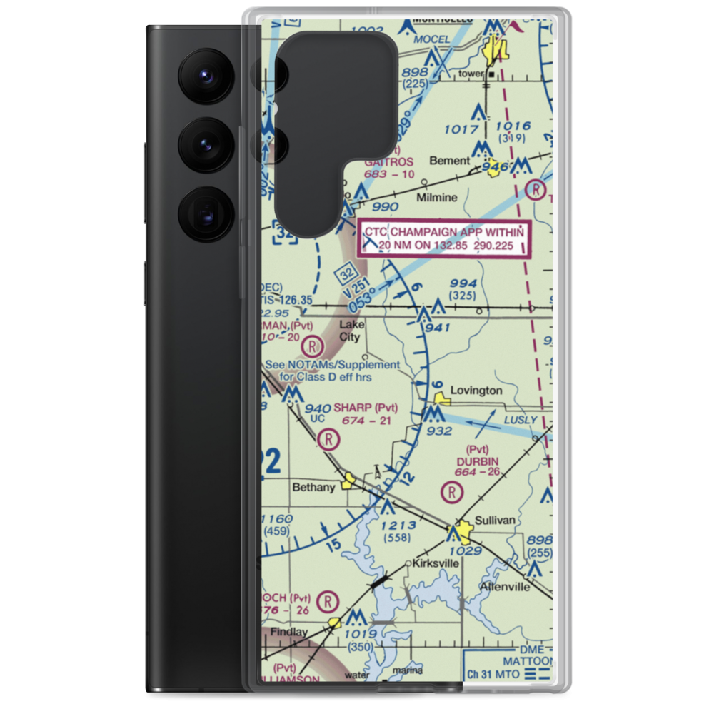 Dawson Farms Airport (0IS4) VFR Sectional Samsung Case Samsung Galaxy S22 Ultra model shown