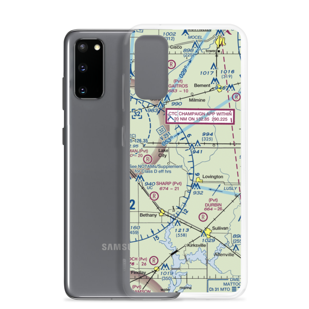 Dawson Farms Airport (0IS4) VFR Sectional Samsung Case Samsung Galaxy S20 model shown