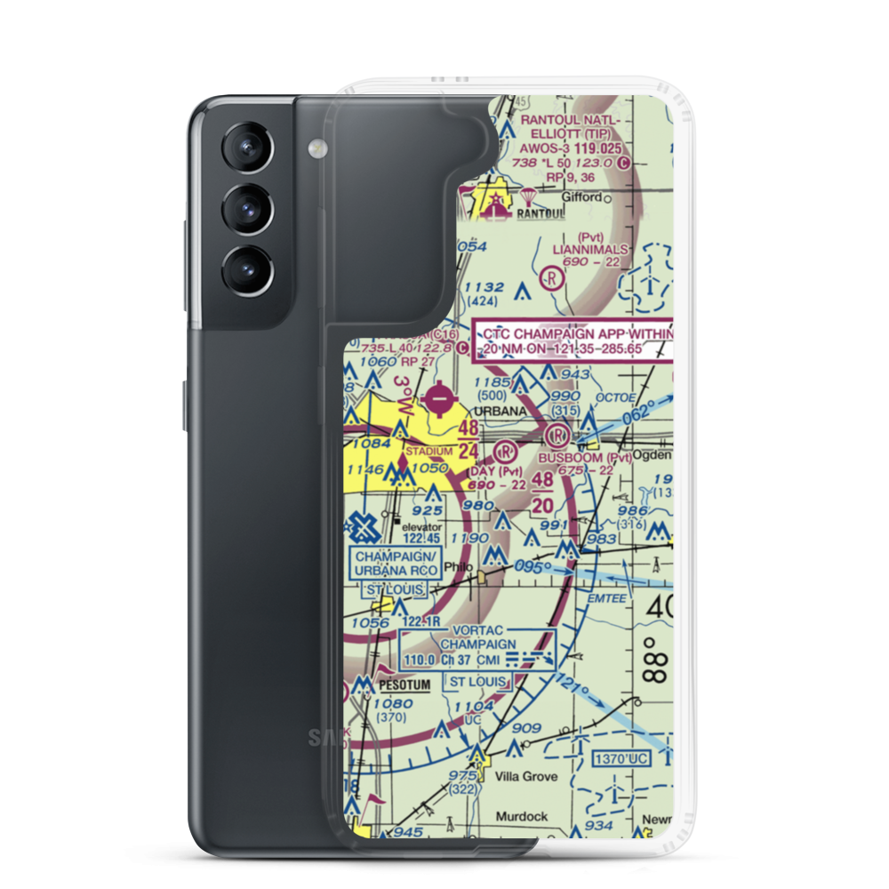 Day Aero-Place Airport (6IS0) VFR Sectional Samsung Case Samsung Galaxy S21 model shown