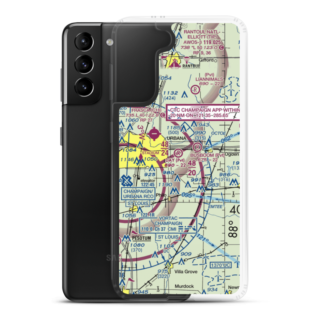 Day Aero-Place Airport (6IS0) VFR Sectional Samsung Case Samsung Galaxy S21 Plus model shown