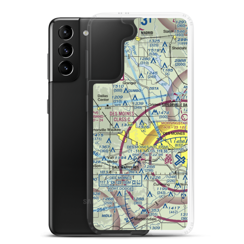 Day Field (IA47) VFR Sectional Samsung Case Samsung Galaxy S21 Plus model shown
