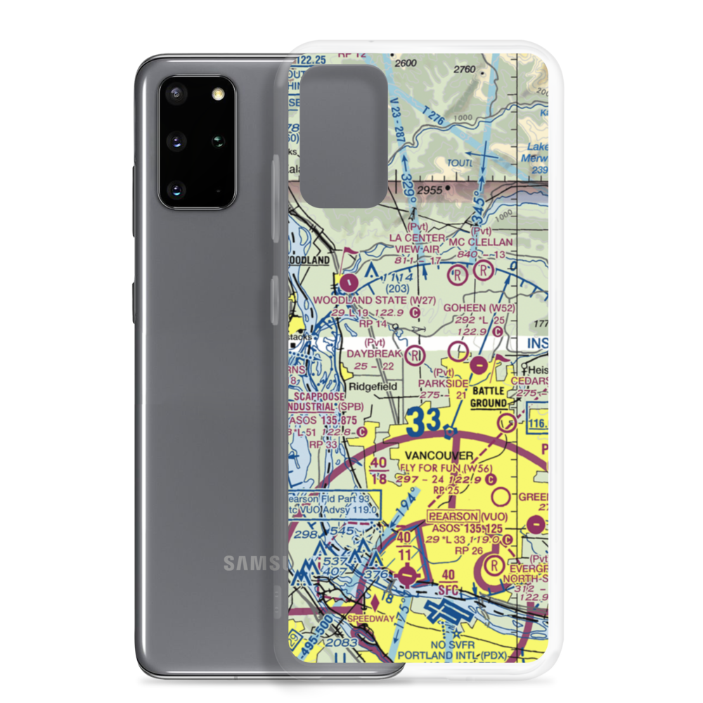 Daybreak Airport (WA46) VFR Sectional Samsung Case Samsung Galaxy S20 Plus model shown