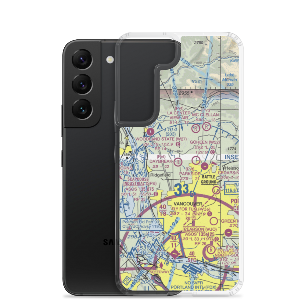 Daybreak Airport (WA46) VFR Sectional Samsung Case Samsung Galaxy S22 model shown